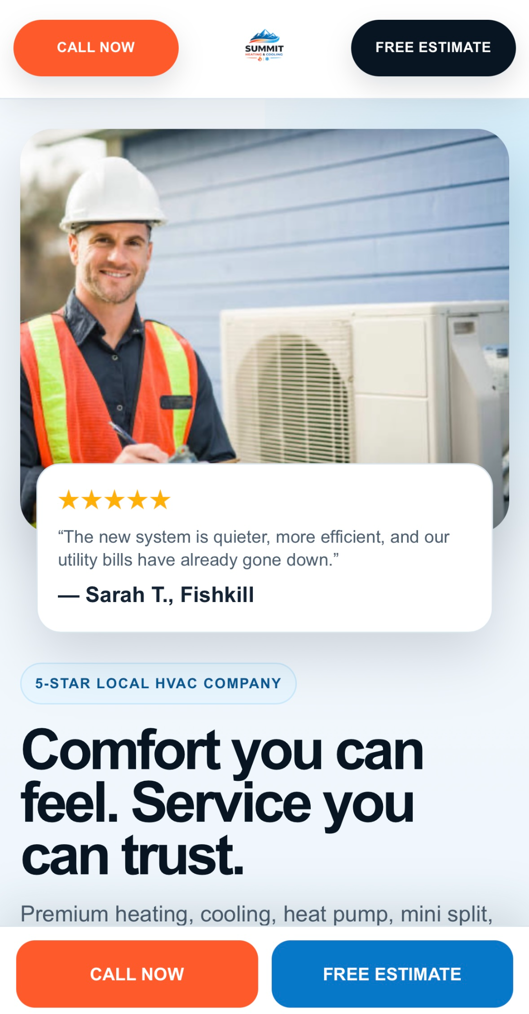 HVAC website example